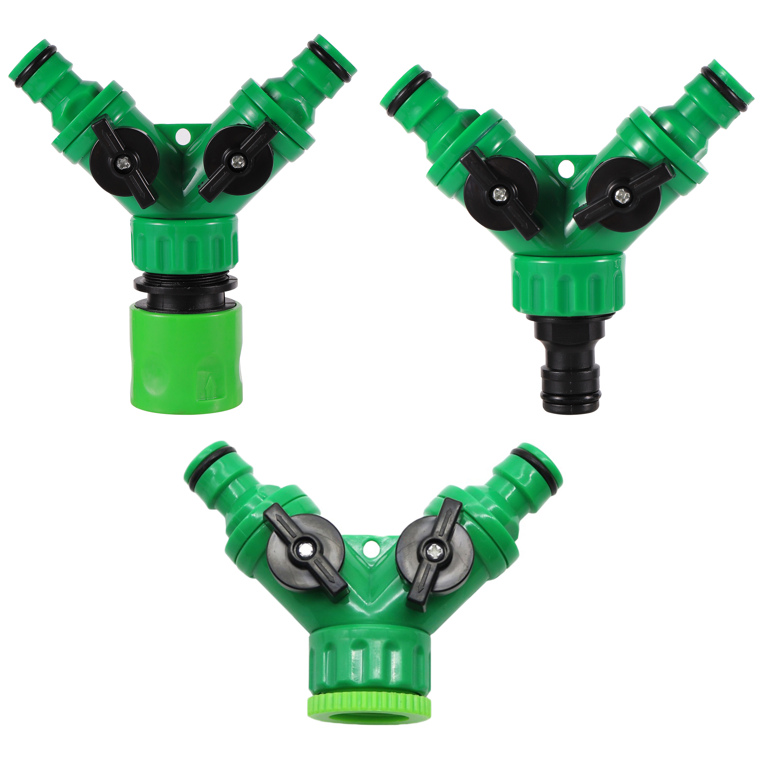 Smart Garden Hose Valve - 2ウェイガーデンタップ水道水スプリッター1/2インチ3/4インチ雌ネジガーデンホースY型散水調整可能スイッチ水コントローラーバルブ