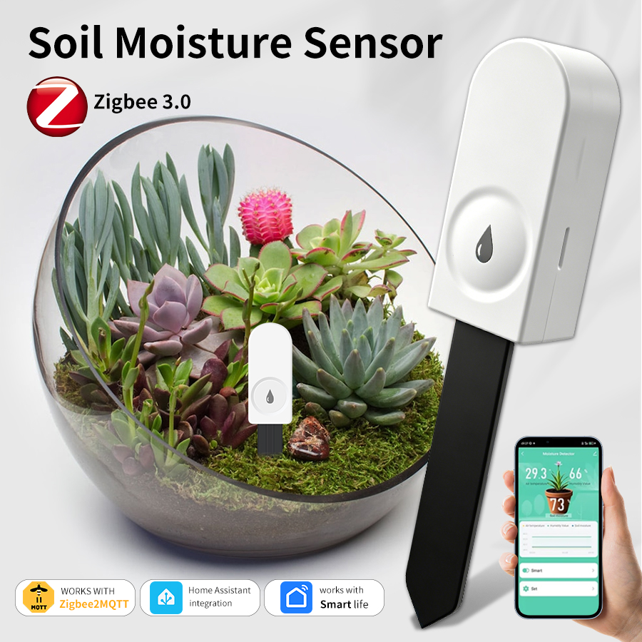 Smart Garden Moisture Sensor - スマート ZigBee 土壌水分センサー温度湿度計検出器温湿度計庭土壌テスター APP リアルタイムモニター