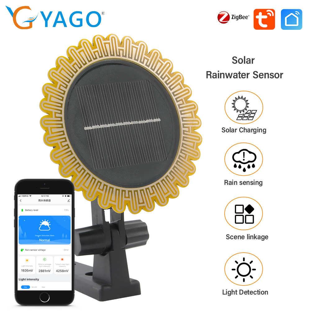 Smart Garden Valve - Tuya Zigbee-太陽光および雨水センサー,2 in 1,雨,日光,気象検出,スマートライフ,ホームガーデニング