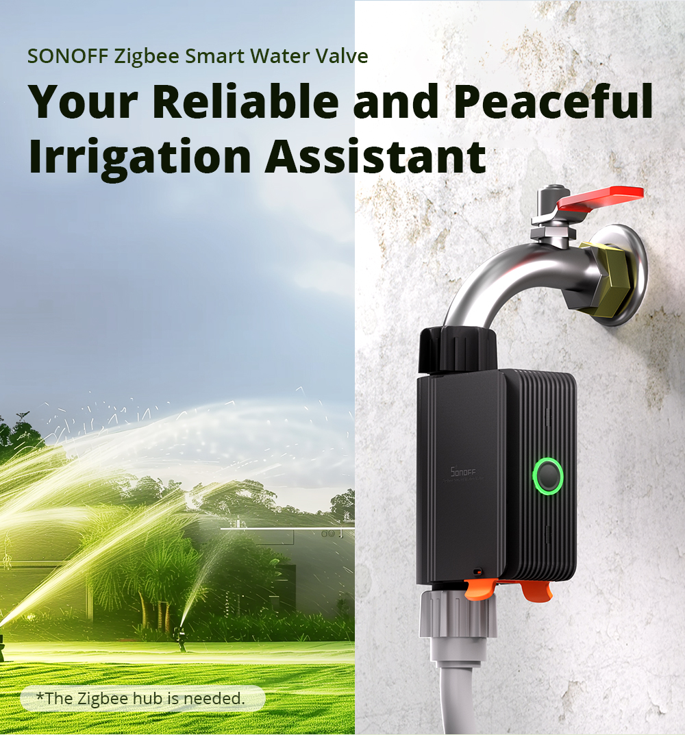 Smart Garden Valve - SONOFF SWV Zigbeeスマートウォーターバルブ スマートタイミング灌漑スイッチ eWeLink散水デバイス Alexa、Google経由の音声制御