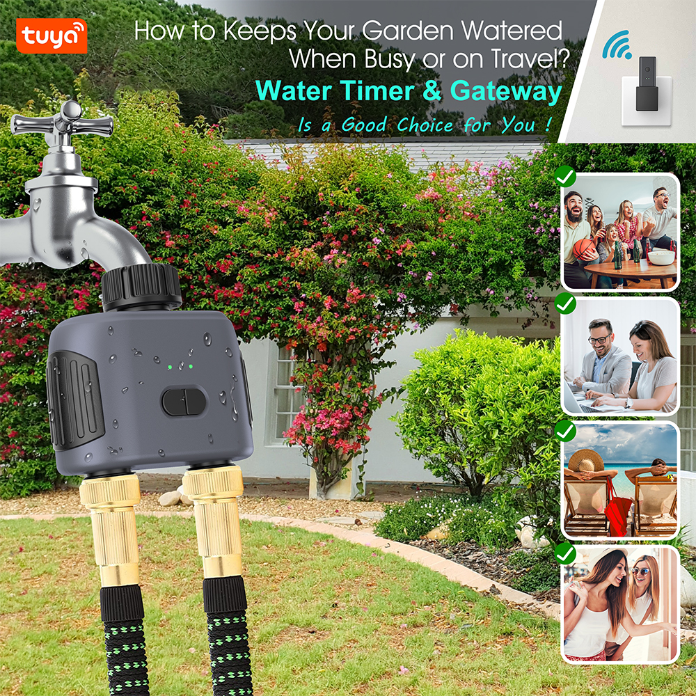 Smart Garden Valve - Tuya Zigbee/Bluetooth 水タイマーコントローラーバルブ自動灌漑散水スプリンクラードリップシステムスマートライフ用