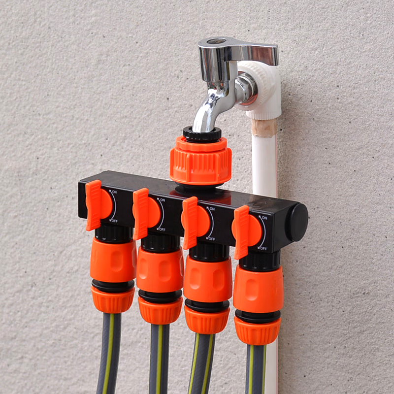 Smart Garden Hose Valve - 1 入力 4 出力 5 ウェイ水栓スプリッター独立制御バルブガーデンホースコネクタ灌漑アクセサリー