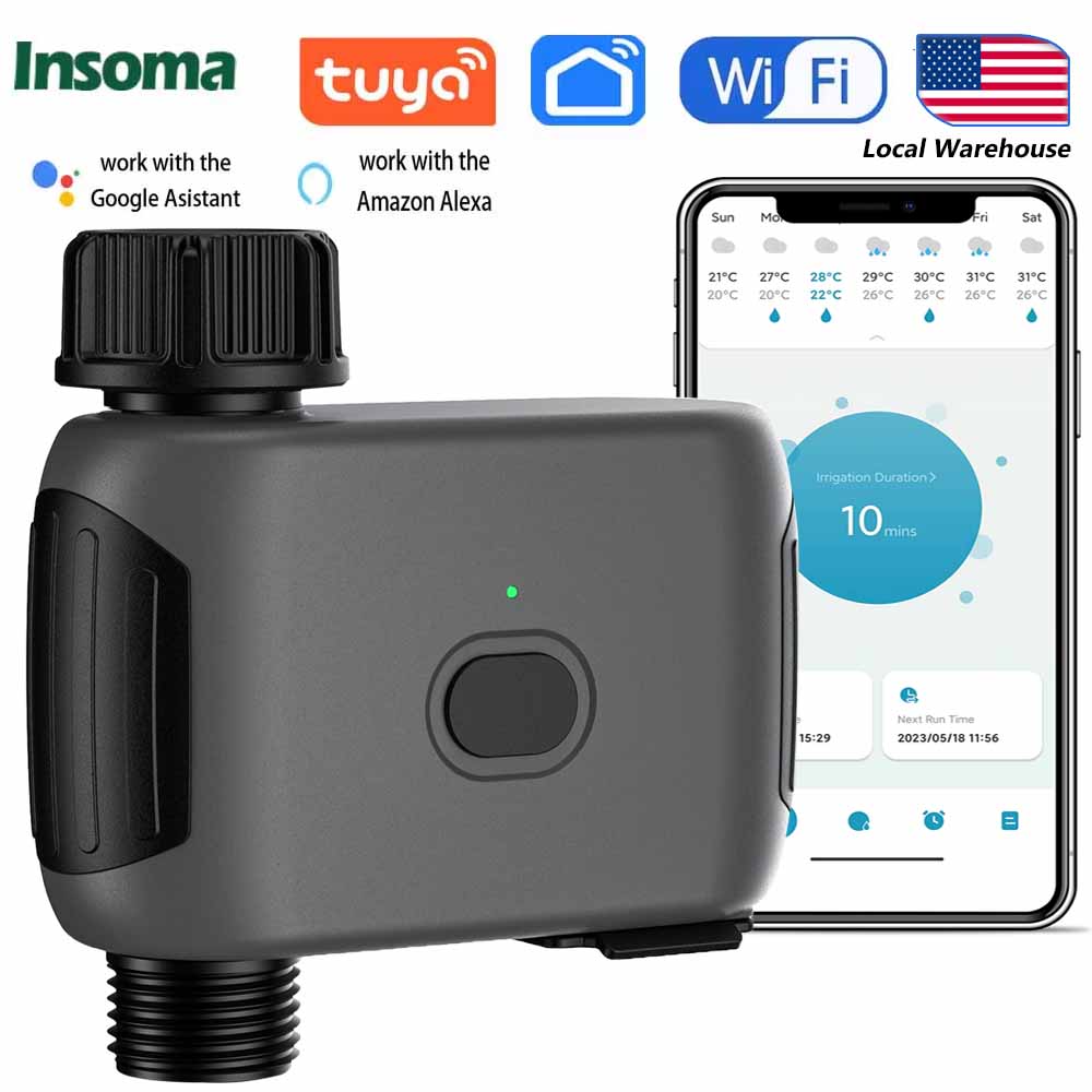 Smart Garden Lock - INSOMA自動植物灌漑スマートWifiスプリンクラータイマーリモコン式散水タイマー（庭、芝生、屋外蛇口用）