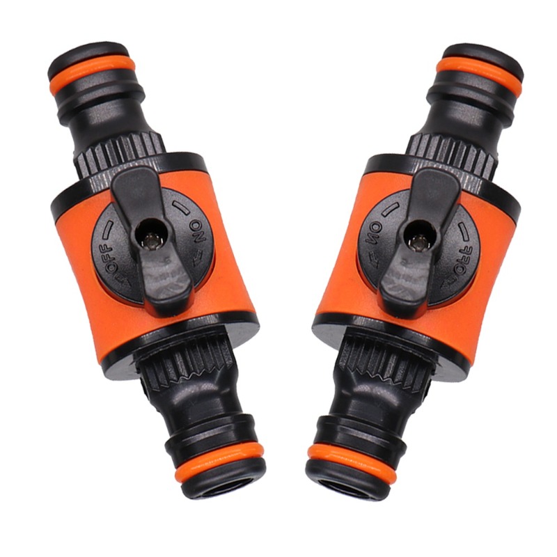 Smart Garden Hose Valve - 1PC/2PCS 16MM等径ガーデンホースシャットオフバルブ継手プラスチックチューブタップアダプタークイックジョイント（散水、灌漑、洗車用）