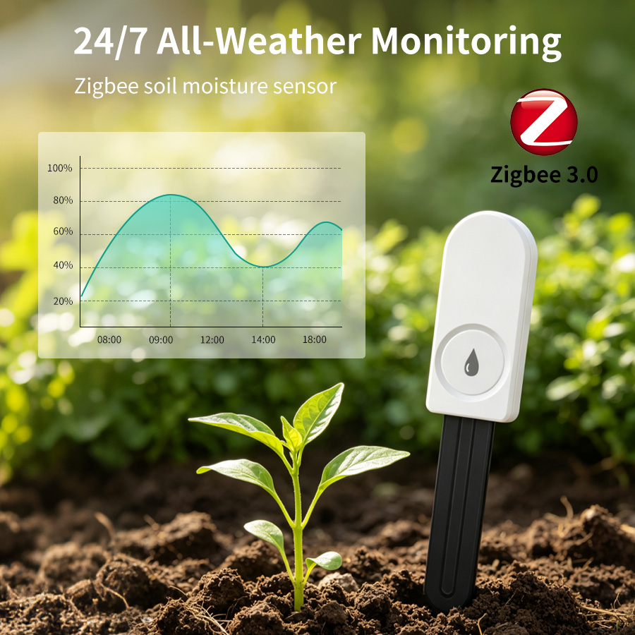 Smart Garden Moisture Sensor - スマートZigBee土壌水分センサー 温度湿度計 温湿度計 ガーデン土壌テスター アプリリアルタイムモニター