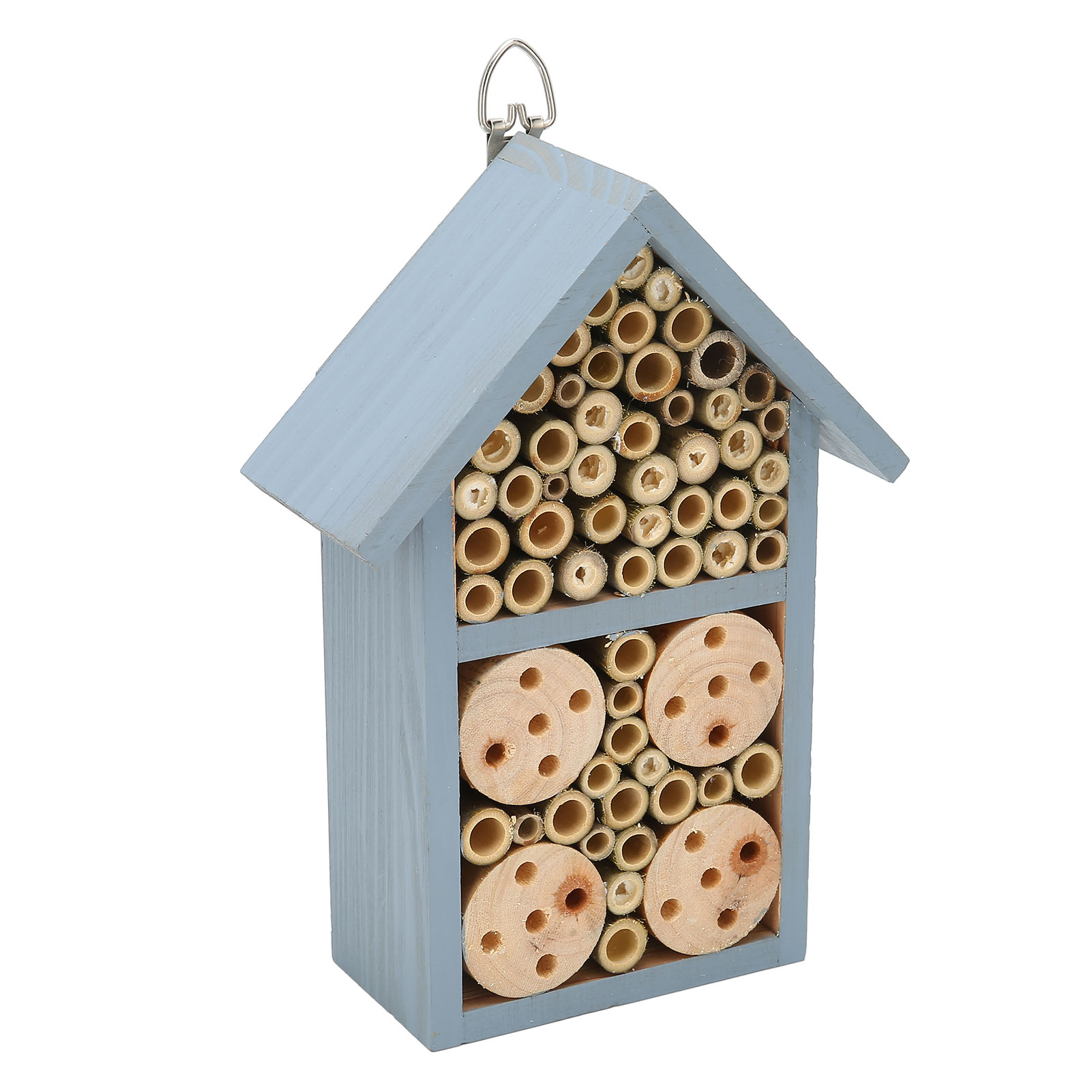 Insect Hotel Wood - 木製昆虫ハウス 吊り下げ式昆虫ホテルシェルター 23.3x12x7.5cm 蝶、蜂用 ガーデン用品