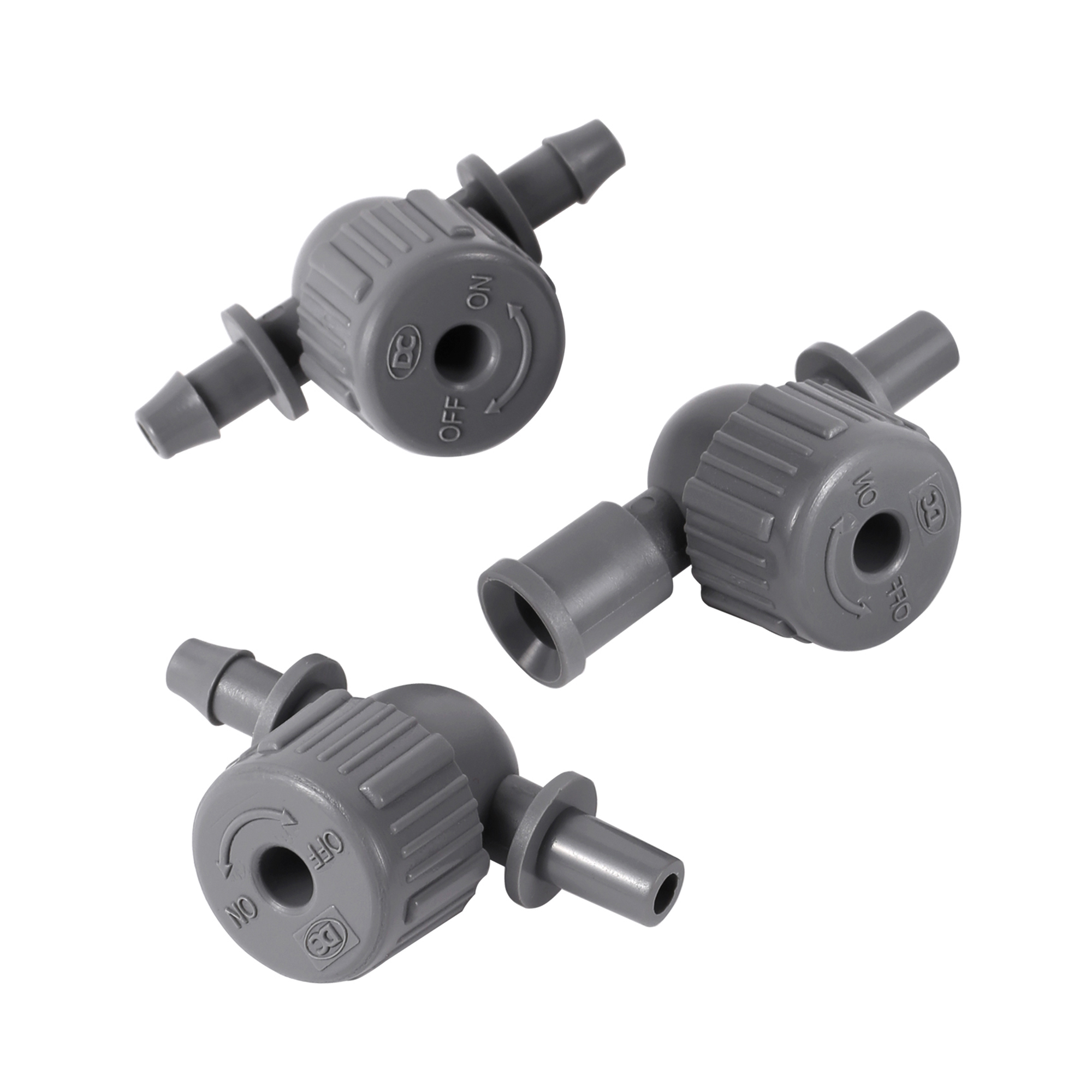 Smart Garden Hose Valve - 5個調節可能バルブ インラインバーブボールバルブ ドリップ灌漑 ユニバーサル 1/4インチ パイプ遮断