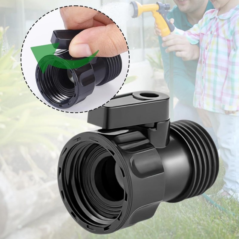 Smart Garden Hose Valve - プラスチック製ガーデンホースシャットオフバルブ、標準水シャットオフバルブ、水用スレッドコネクターカップリング、3/4 