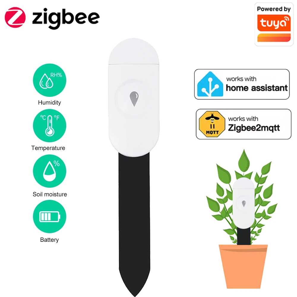 Smart Garden Moisture Sensor - Tuya Zigbee 温度湿度水分検出器スマート土壌テスター水分センサー電話アプリリアルタイムモニター家庭菜園用