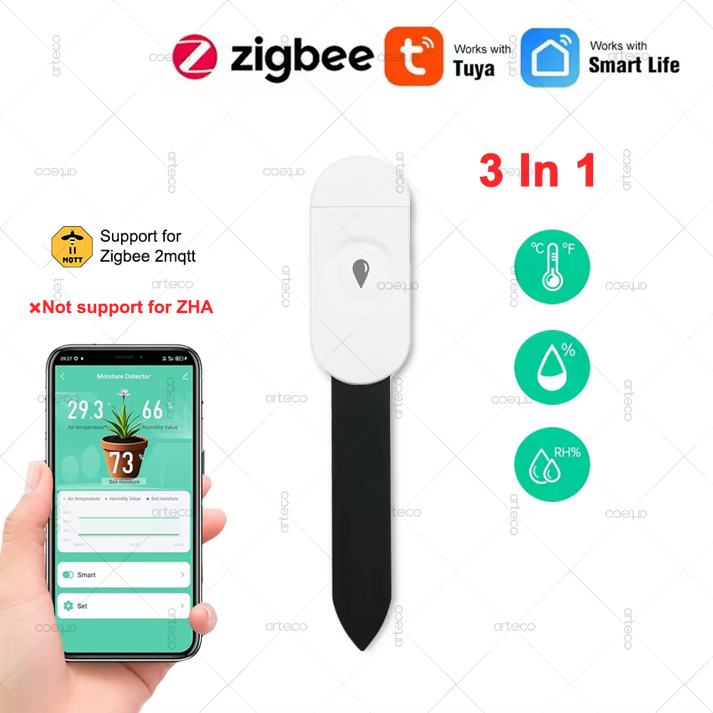 Smart Garden Moisture Sensor - Tuya Zigbee 温度湿度水分検出器スマート土壌テスター水分センサー電話アプリリアルタイムモニター家庭菜園用