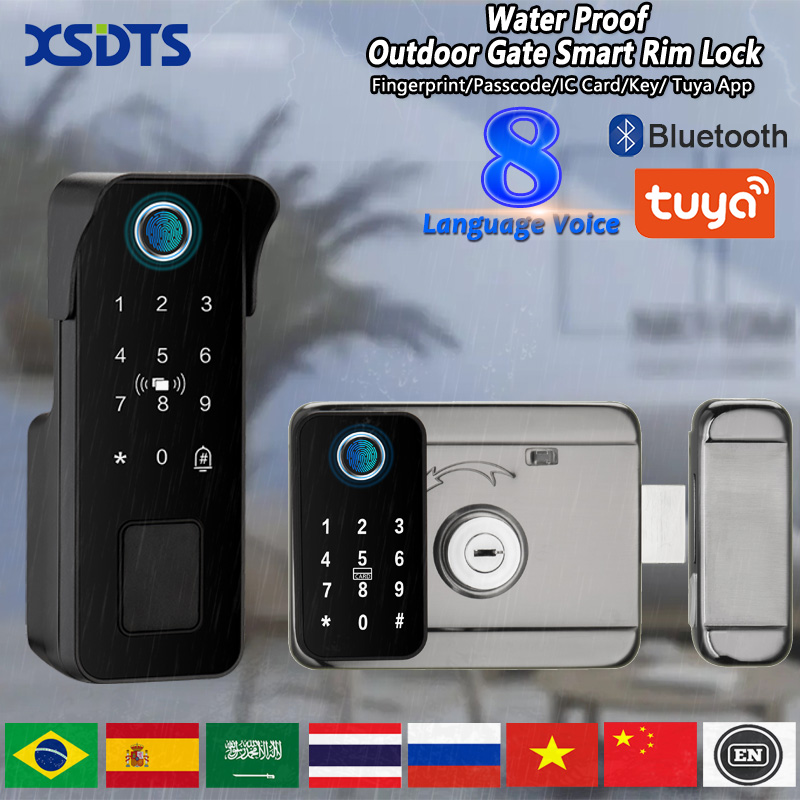 Smart Garden Lock - 防水スマートドアロック 指紋認証 屋外 庭 リモコン Tuyaアプリ