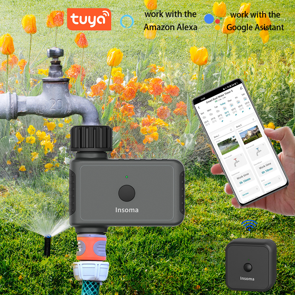 Smart Garden At Home - Insoma Wifi 自動散水タイマー リモートガーデンウォータータイマー スマート灌漑散水システム ホースコントロールユニットサポート