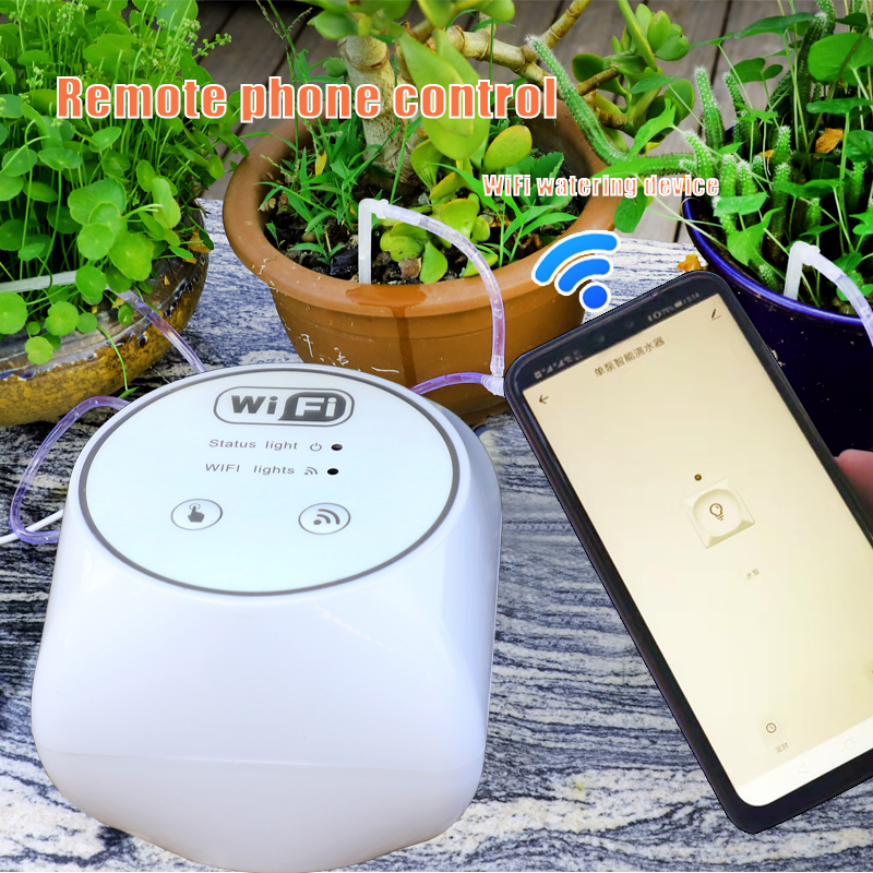Smart Garden At Home - WiFi スマートガーデン灌漑コントローラー植物自動点滴灌漑システム携帯電話制御散水タイマーデバイスセット