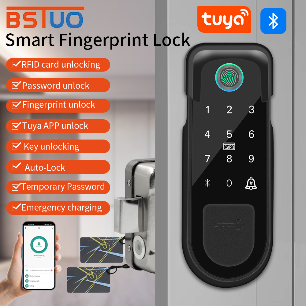 Smart Garden Door Lock - 屋外 Tuya スマートホームドアロック両面指紋センサーデジタルコード IC カードスマートライフアプリ電子ゲートロック 3