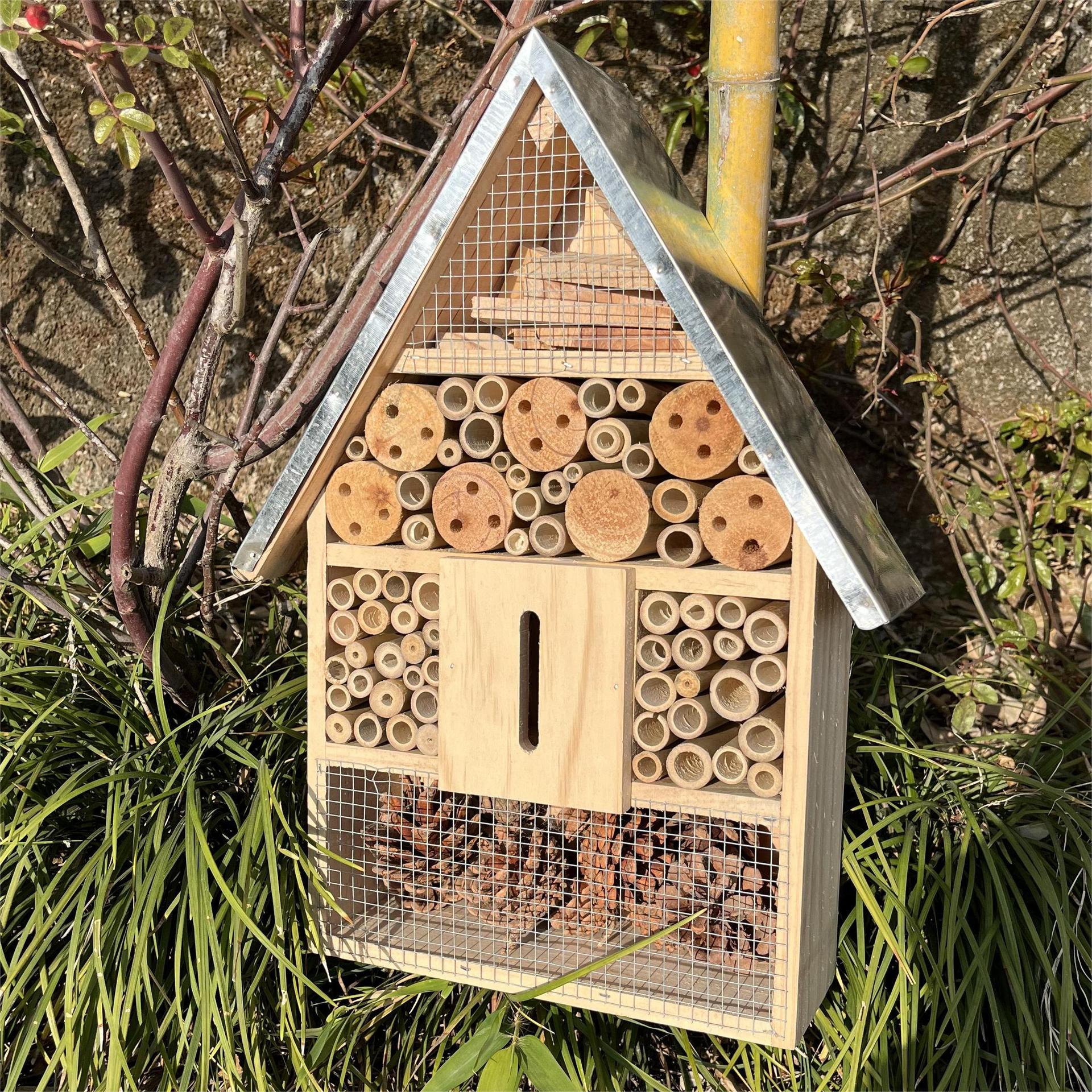 Insect Hotel Wood - 環境に優しい木製昆虫ハウス、蜂のホテル、庭の装飾的なシェルター