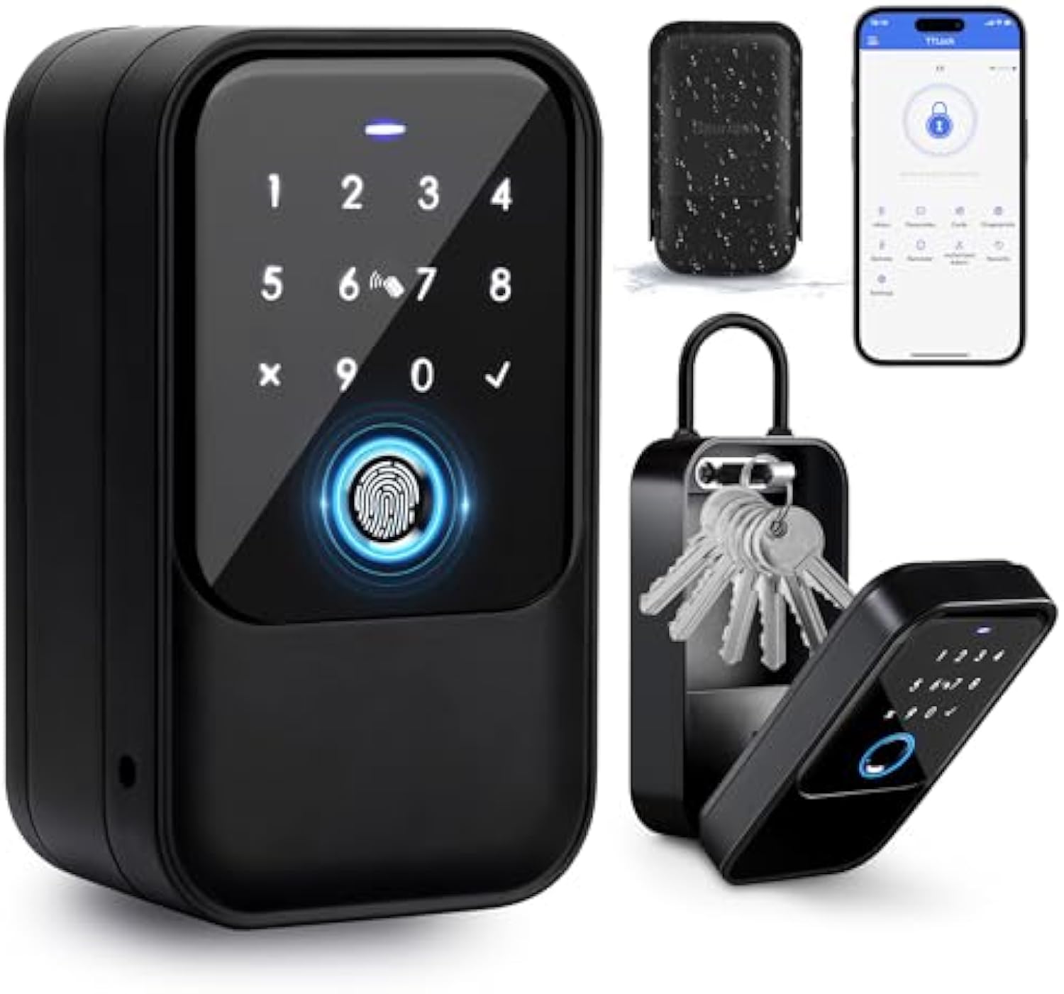Smart Garden Door Lock - スマートワイヤレスキーロック,デジタルコード,Bluetooth,ホスト,ホーム,電子アプリ用の安全な南京錠ボックス,コード