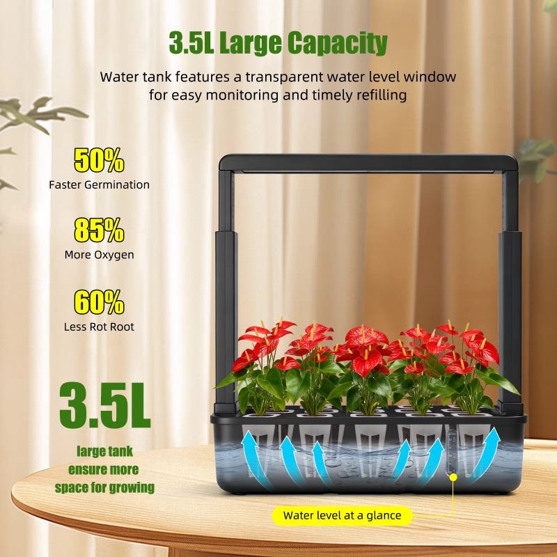 Smart Garden At Home - 室内LED15灯式水耕栽培スマートガーデンシステムで自宅で新鮮なハーブや野菜を栽培