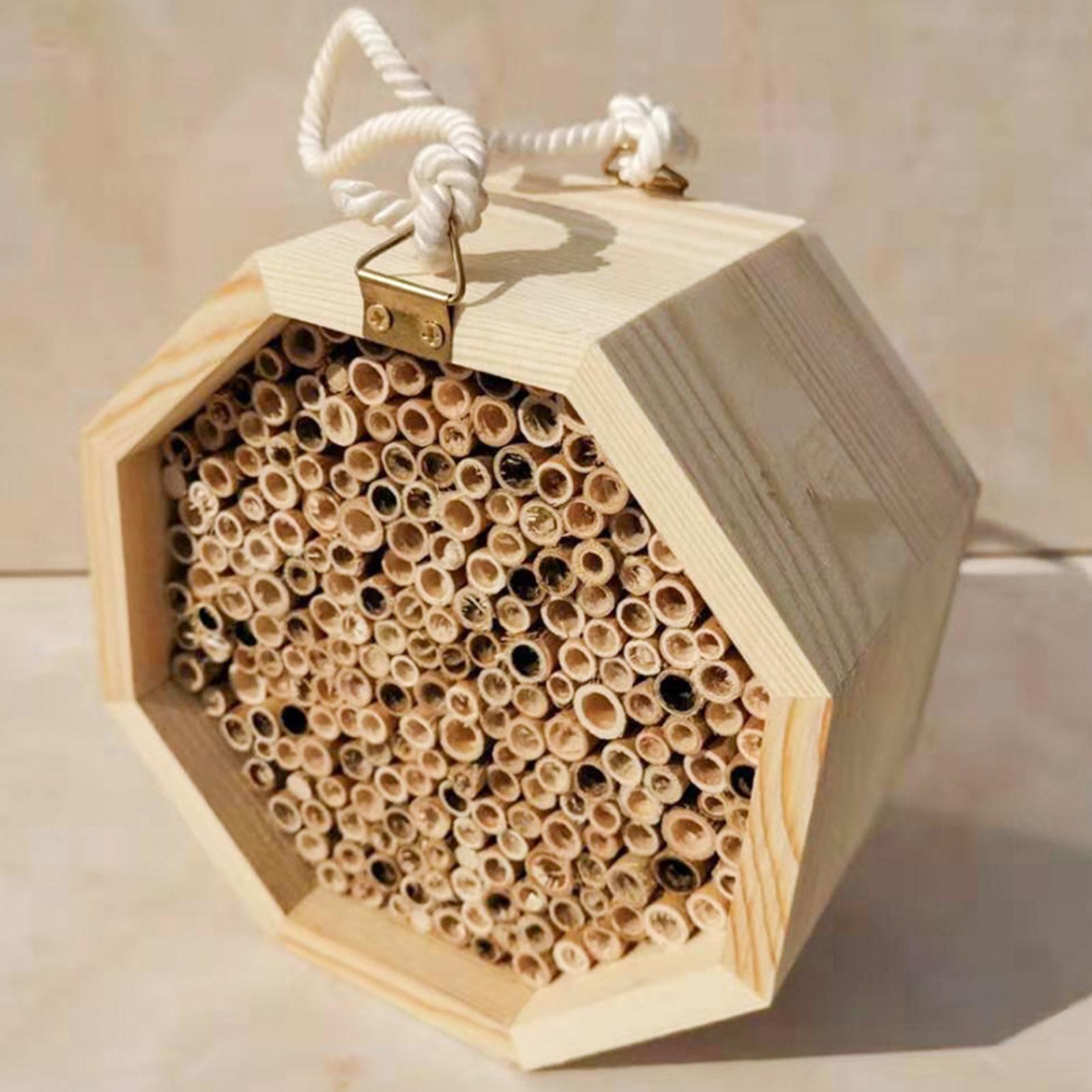Insect Hotel Wood - 木製昆虫蜂の巣箱、木製虫小屋ホテル、屋外庭園装飾用の巣箱、爬虫類用生活箱、昆虫ハウス