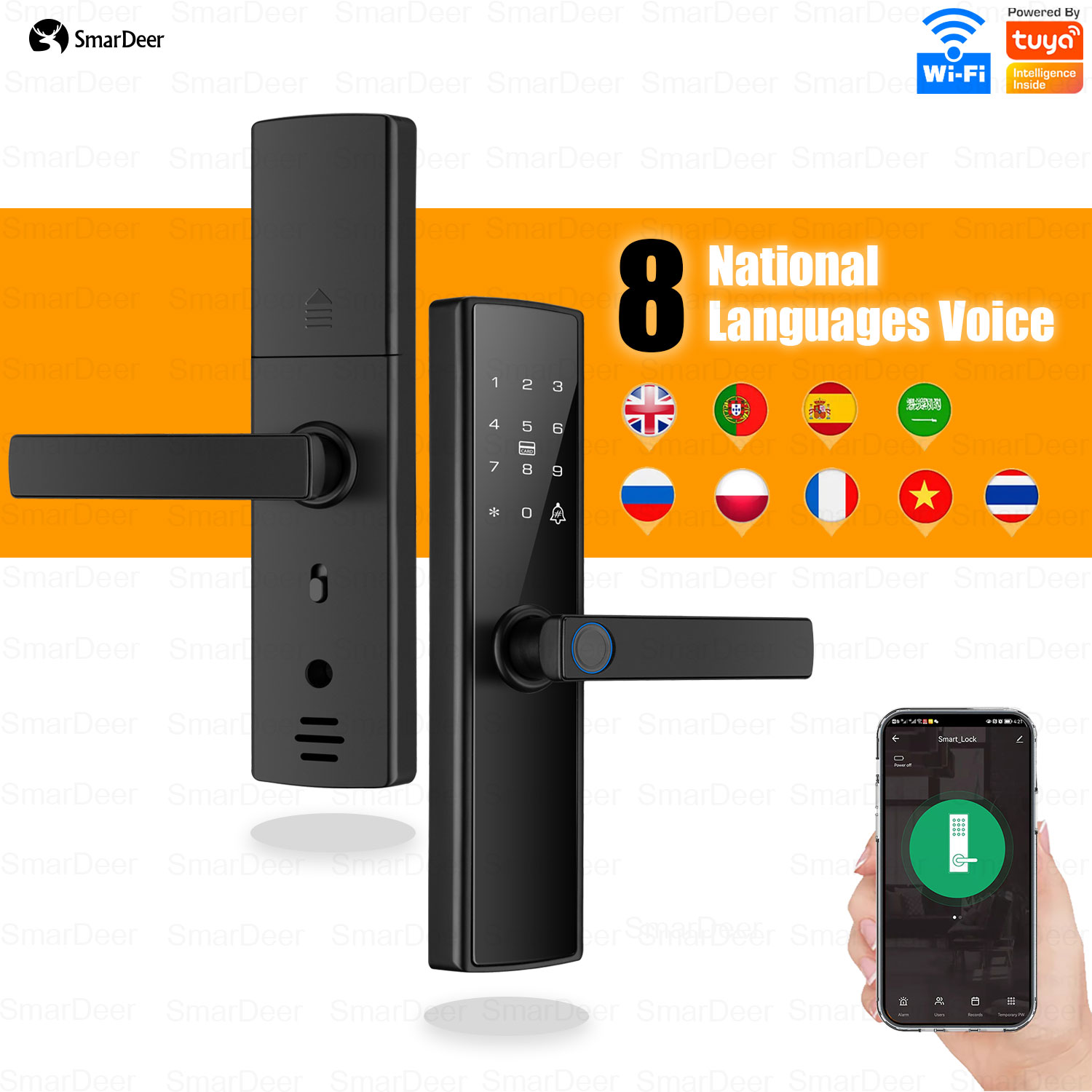 Smart Garden Lock - 5-in-1指紋ロック付き電子ドアロック,指紋付きキーレスエントリー,アプリ