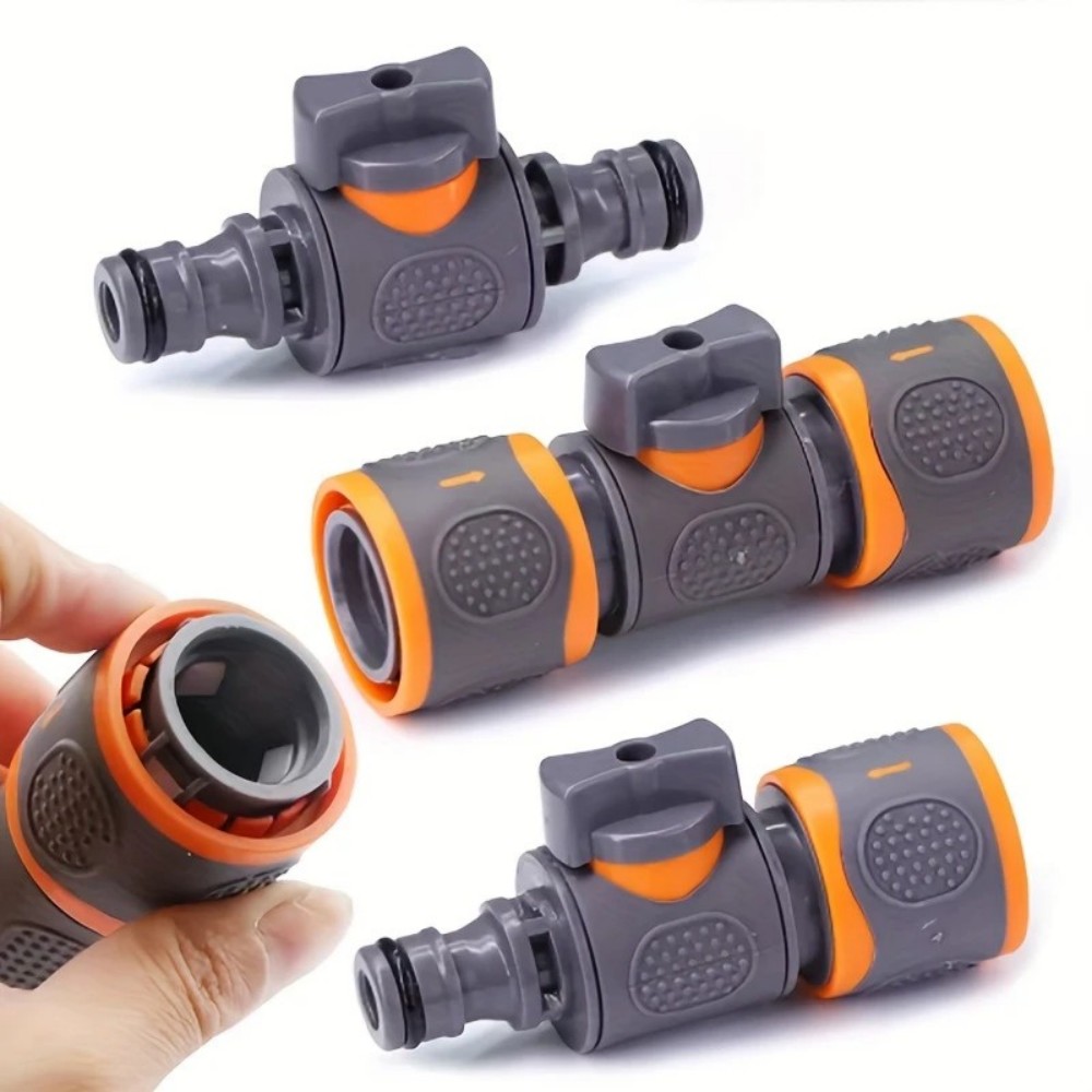 Smart Garden Hose Valve - 3 個 16 ミリメートルボールバルブホースクイックコネクトカプラー延長継手庭灌漑パイプ止水修理