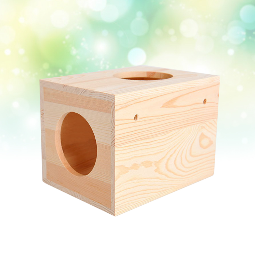 Insect Hotel Wood - 耐久性のある天然木ドラゴンテーマチンチラハムスターモルモットハウスケージ巣ペット用品小動物ホームレスト