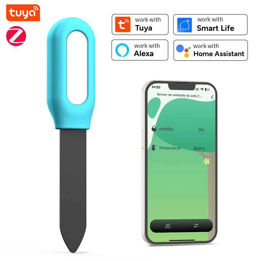 Smart Garden Moisture Sensor - Tuya Zigbee 土壌センサー湿度温度水分検出器スマートライフホームアシスタントリアルタイムモニター植物庭用