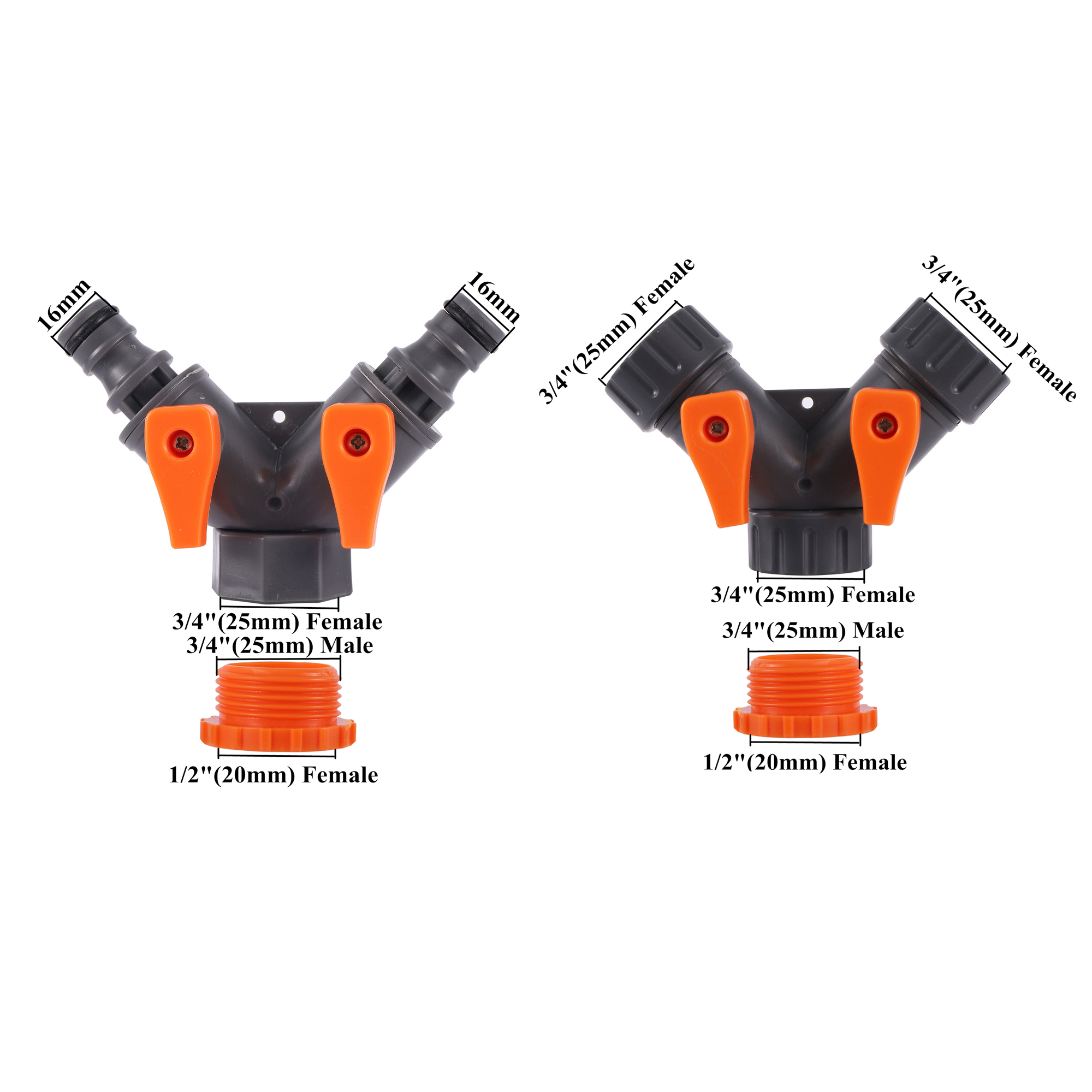2ウェイガーデンタップ水道水スプリッター1/2インチ3/4イ - Smart Garden Hose Valve のレビューと価格