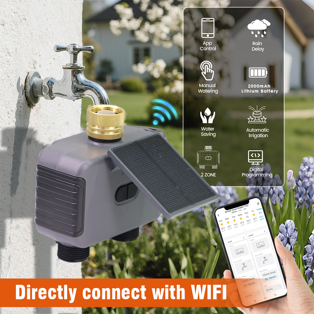 Tuay スマートソーラー 2 ゾーン散水タイマー タイプ  - Smart Garden Valve のレビューと価格
