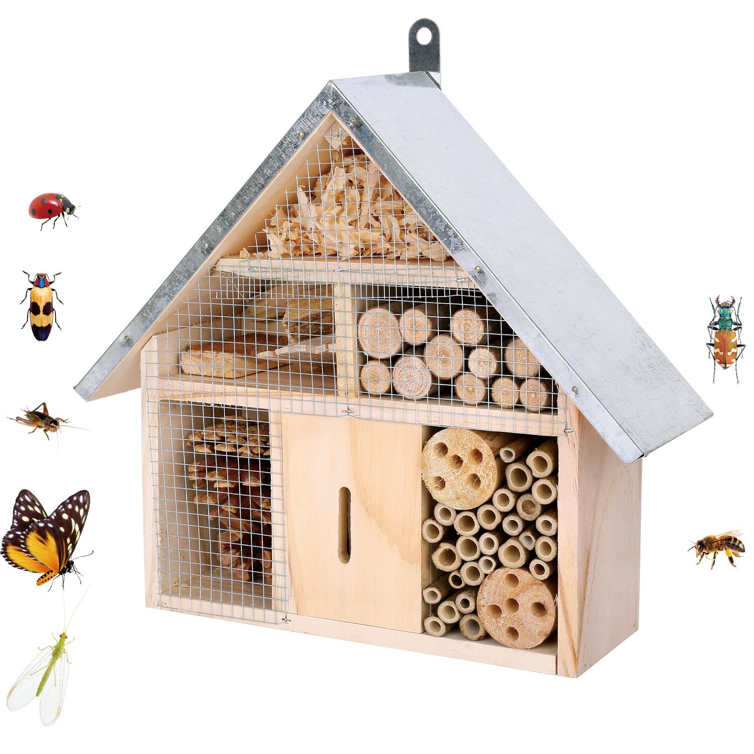 木製昆虫ハウス 蜂の巣 虫ホテル 隠れ家 天然木 屋外装飾 - Insect Hotel Wood のレビューと価格