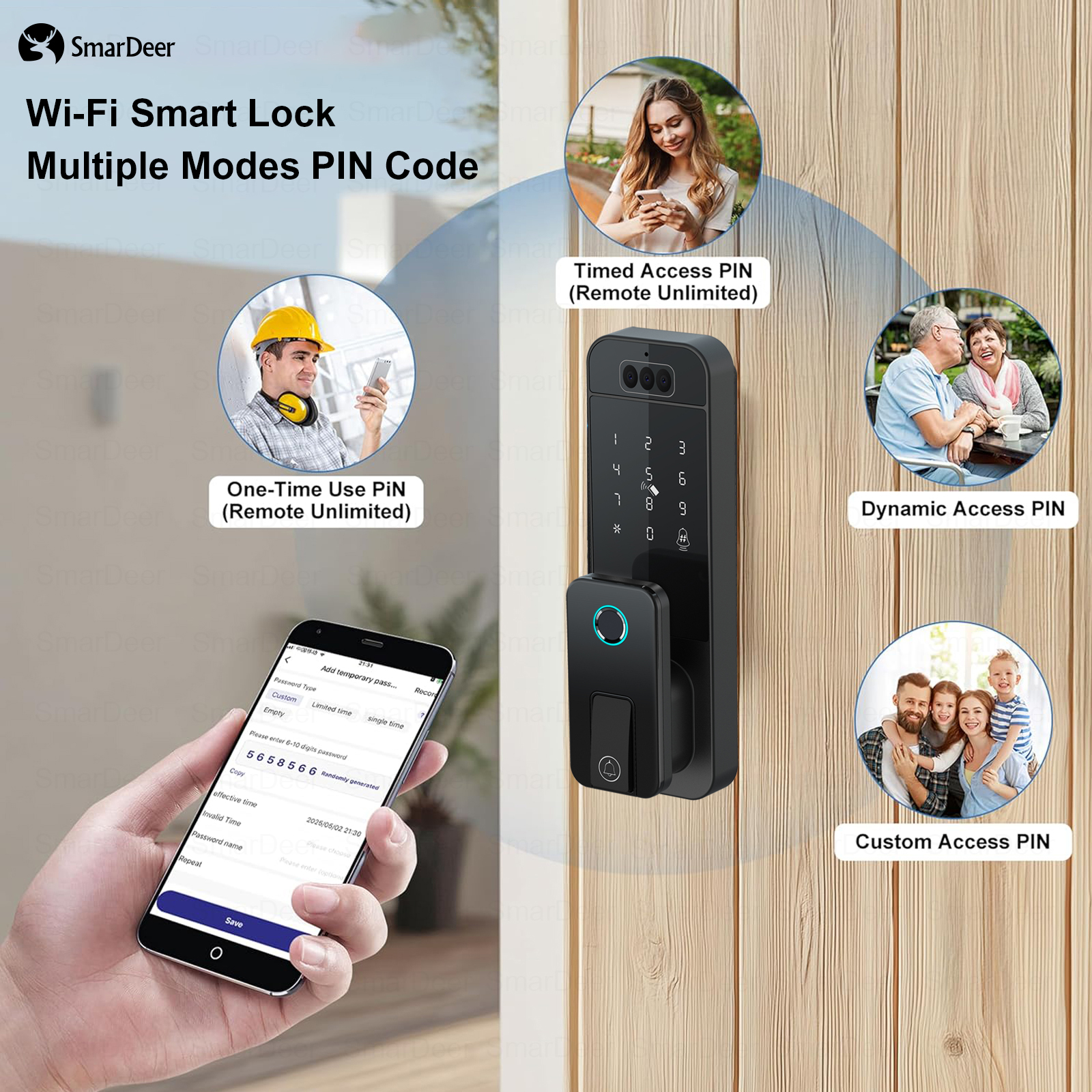 防水屋外スマートドアロック指紋顔認識パスワード盗難防止セキュ - Smart Garden Lock のレビューと価格