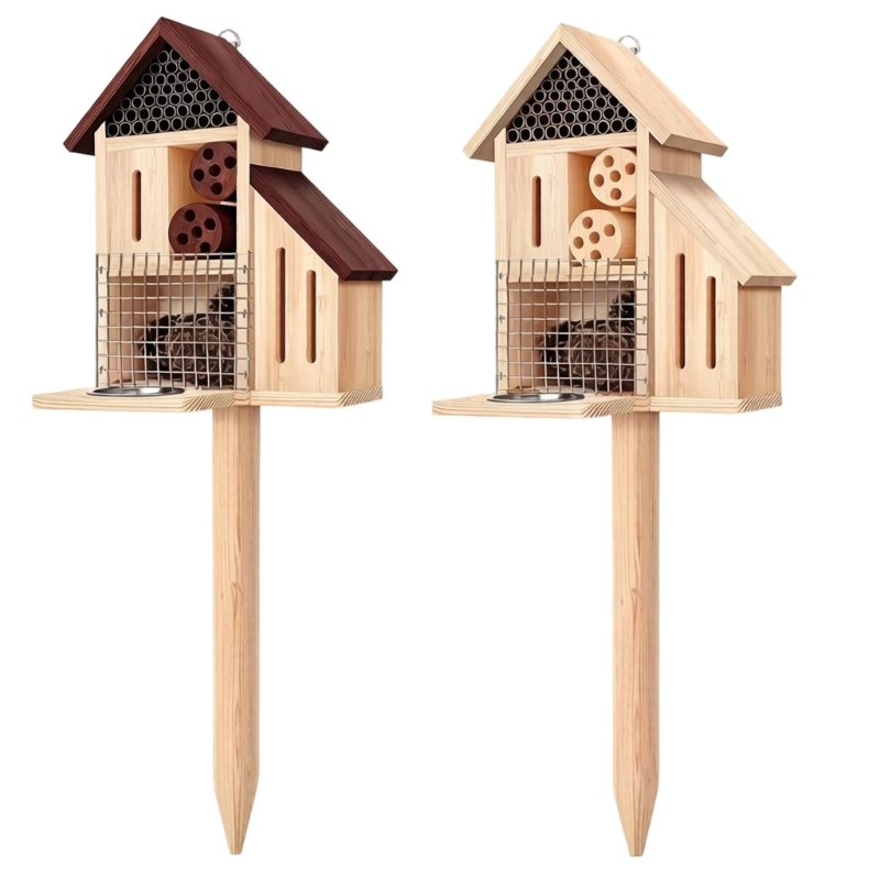 木製杭上昆虫館、自然学習用室付きシェルター付き庭園昆虫ホテル - Insect Hotel Wood のレビューと価格