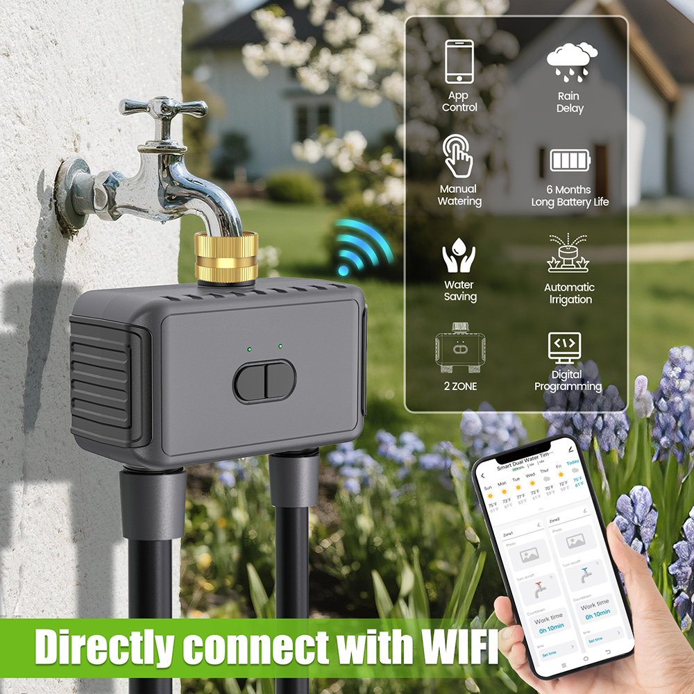 Tuya WiFi ウォータータイマースマート 2 コンセン - Smart Garden At Home のレビューと価格