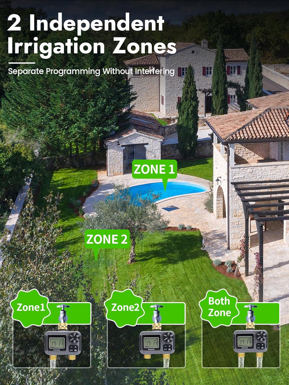 Insoma スマート灌漑散水システム デュアルコンセント  - Smart Garden At Home のレビューと価格
