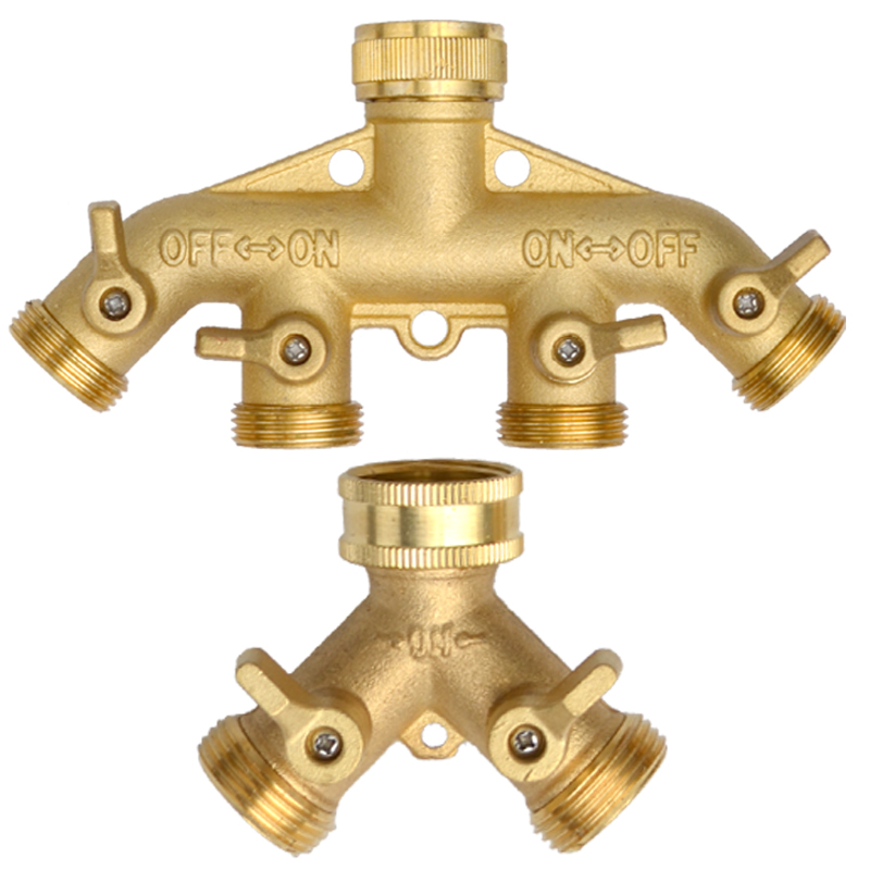 ヘビーデューティ真鍮 1-2-4 ウェイスプリッターガーデン - Smart Garden Hose Valve のレビューと価格