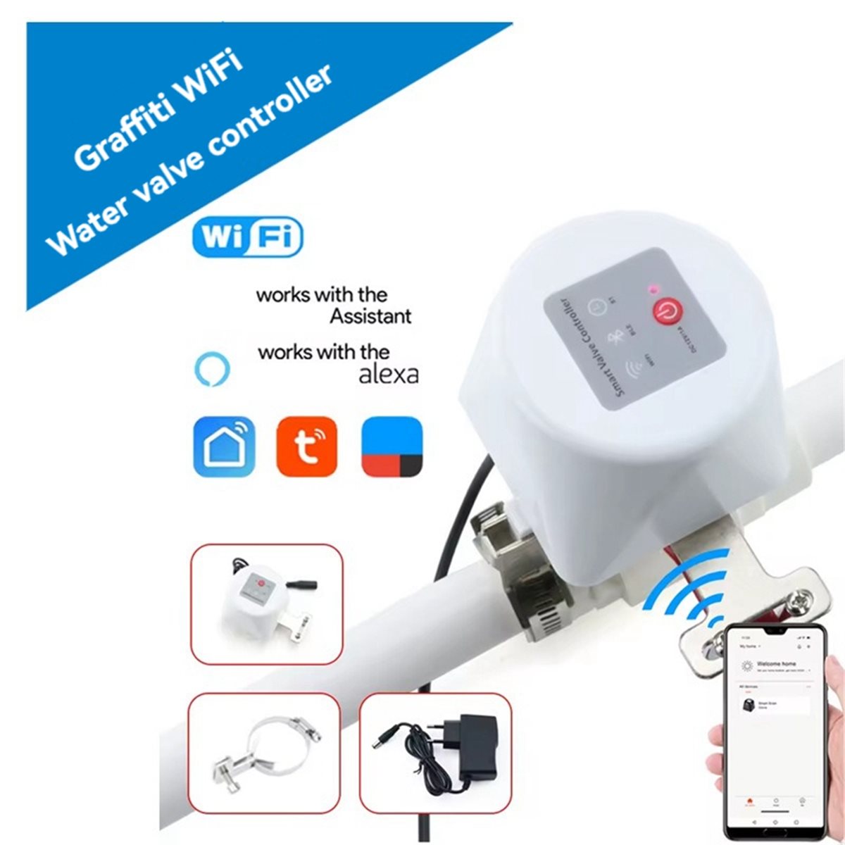 SWXF Tuya WiFiスマートバルブコントローラー、タ - Smart Garden Valve のレビューと価格