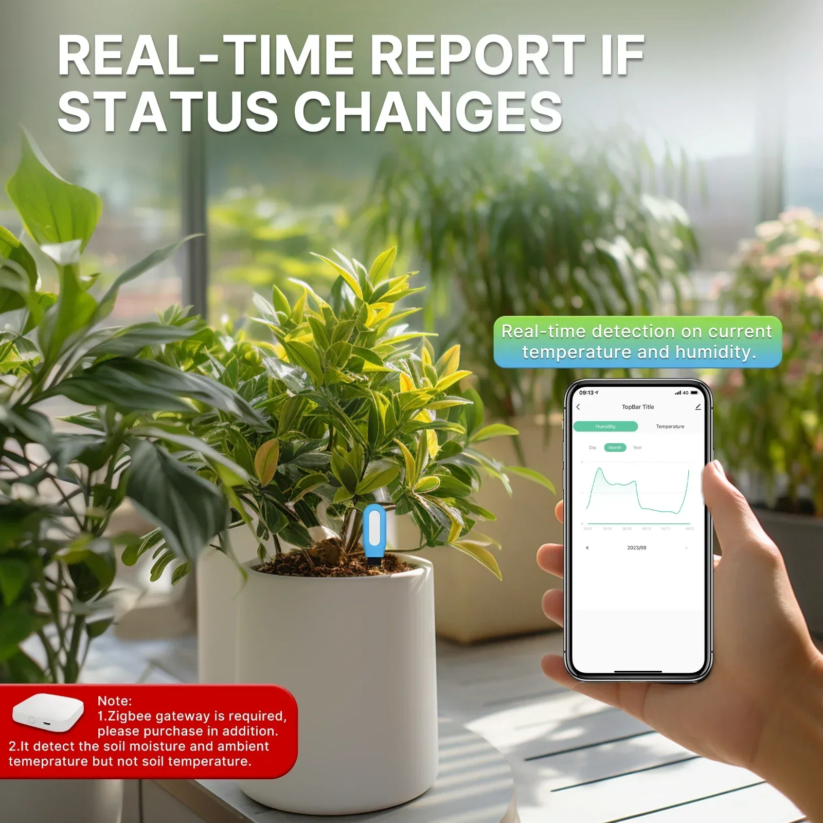 Moes-インテリジェントZigbee土壌温度計、湿度および - Smart Garden Moisture Sensor のレビューと価格