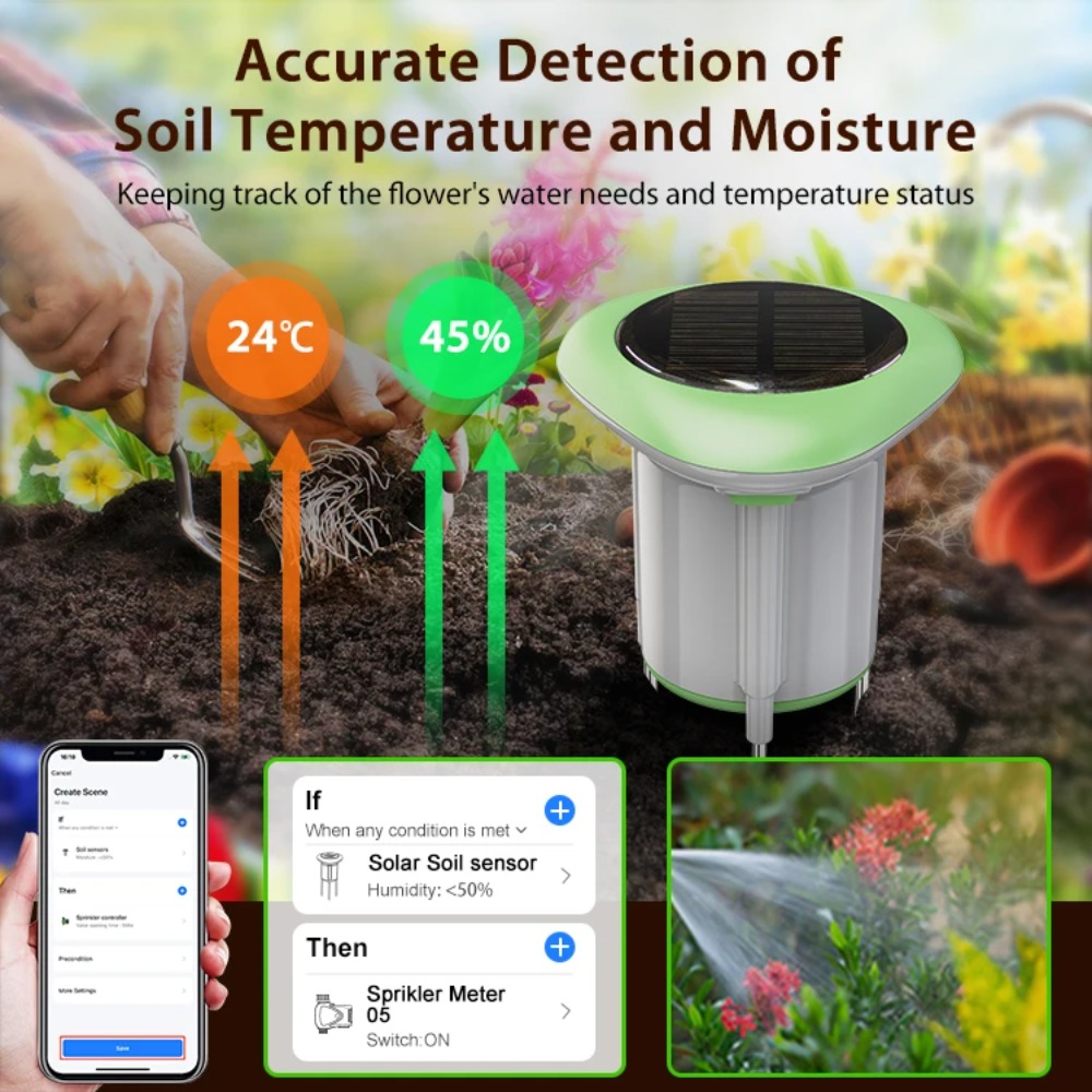 スマートWiFiソーラー土壌テスター 水分温度湿度センサーメ - Smart Garden Moisture Sensor のレビューと価格