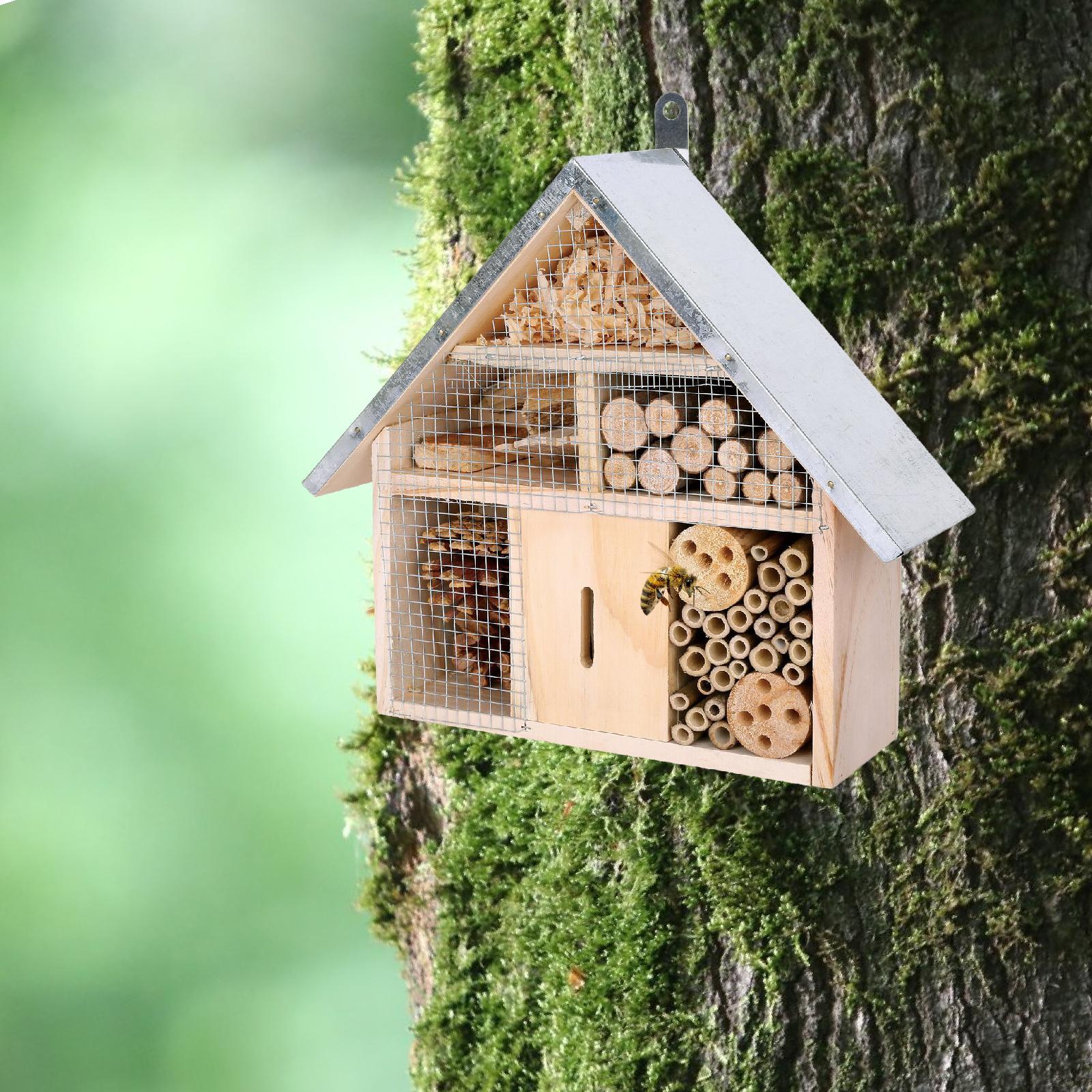 庭の蜂の家 木製吊り下げ式ホテル 自然な養蜂シェルター 屋外 - Insect Hotel Wood のレビューと価格