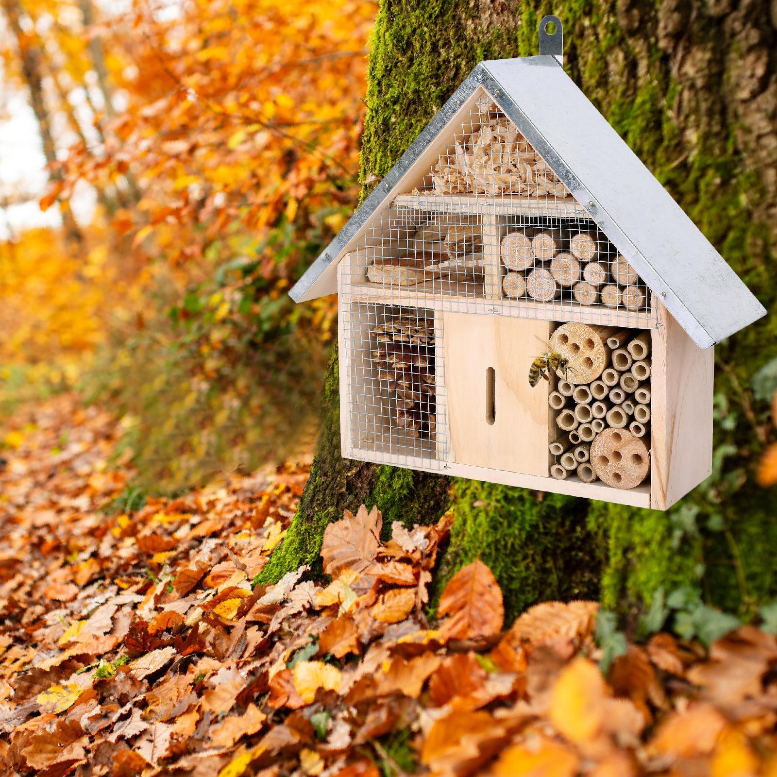 庭の蜂の家 木製吊り下げ式ホテル 自然な養蜂シェルター 屋外 - Insect Hotel Wood のレビューと価格