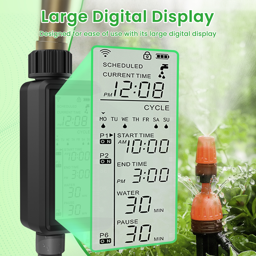 MIUCDA タイマーの庭の水やり用大きなLCD画面、家庭お - Smart Garden Lock のレビューと価格