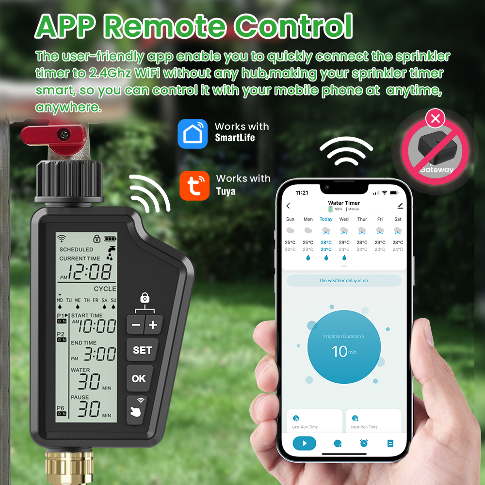 MIUCDA タイマーの庭の水やり用大きなLCD画面、家庭お - Smart Garden Lock のレビューと価格