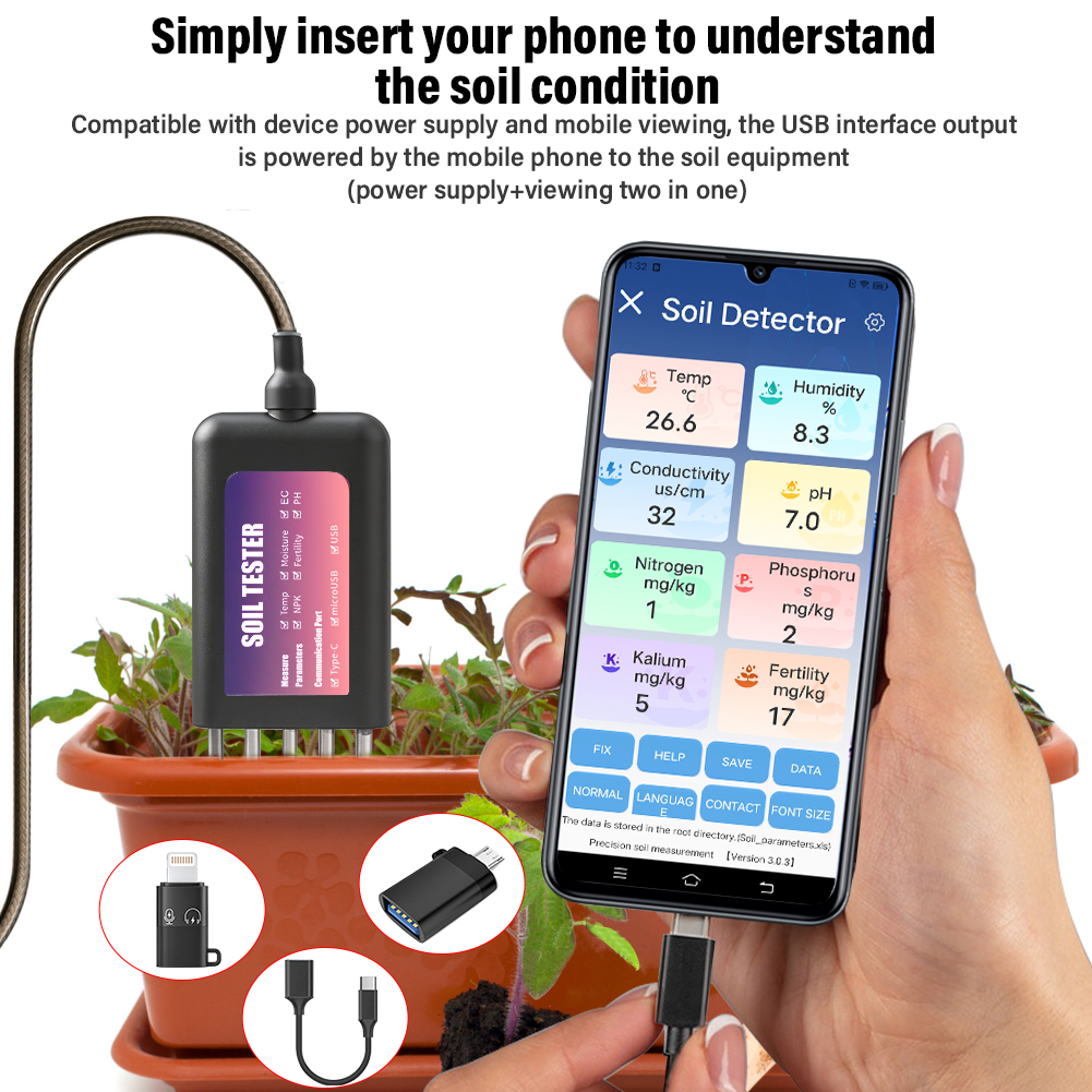 スマート土壌テスター NPK PHメーター 8 in 1 土 - Smart Garden Moisture Sensor のレビューと価格