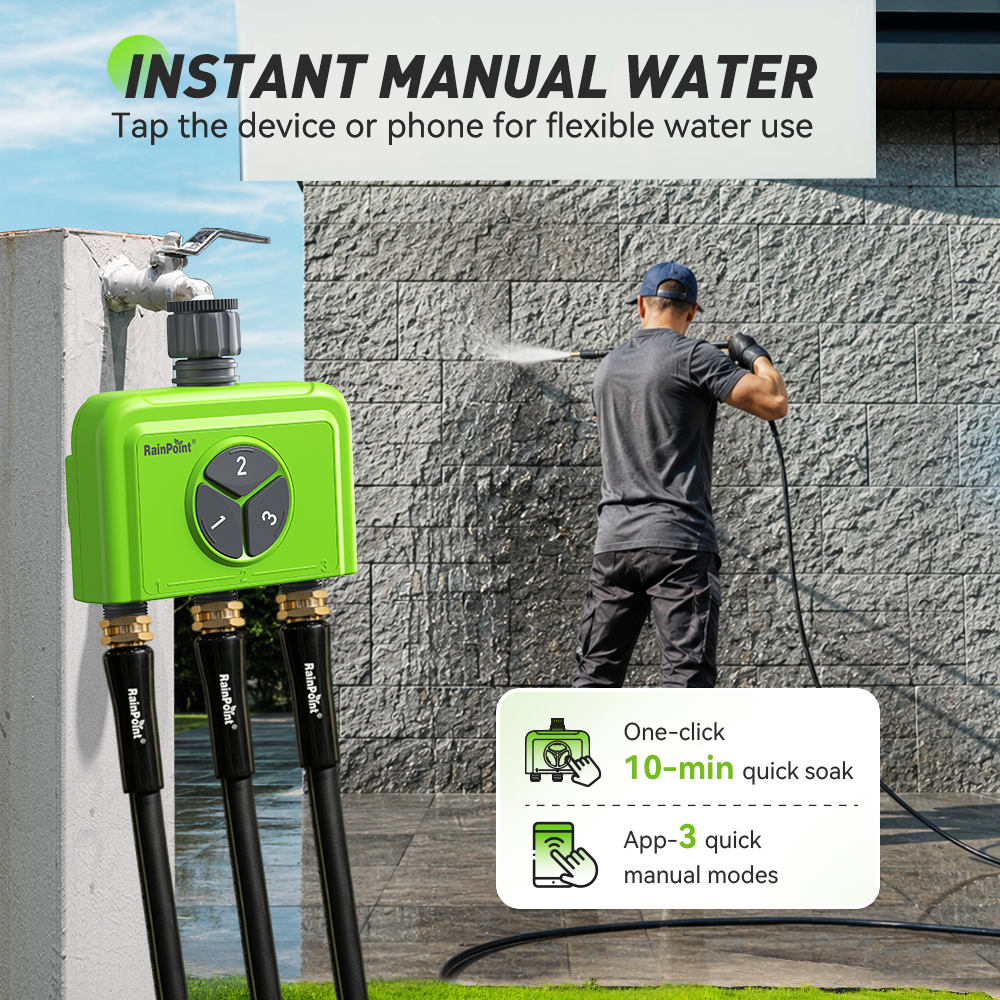 RAINPOINT WiFi水タイマー 庭の植物用 3ゾーン - Smart Garden Lock のレビューと価格