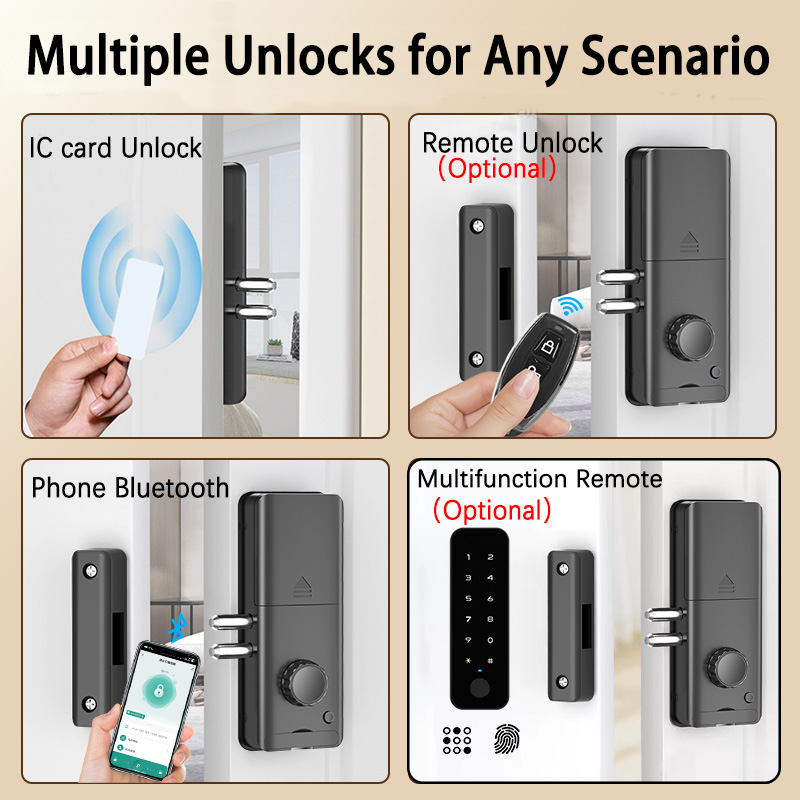 XSDTS指紋パスワードカードTuyaアプリ対応、穴あけ不要 - Smart Garden Door Lock のレビューと価格