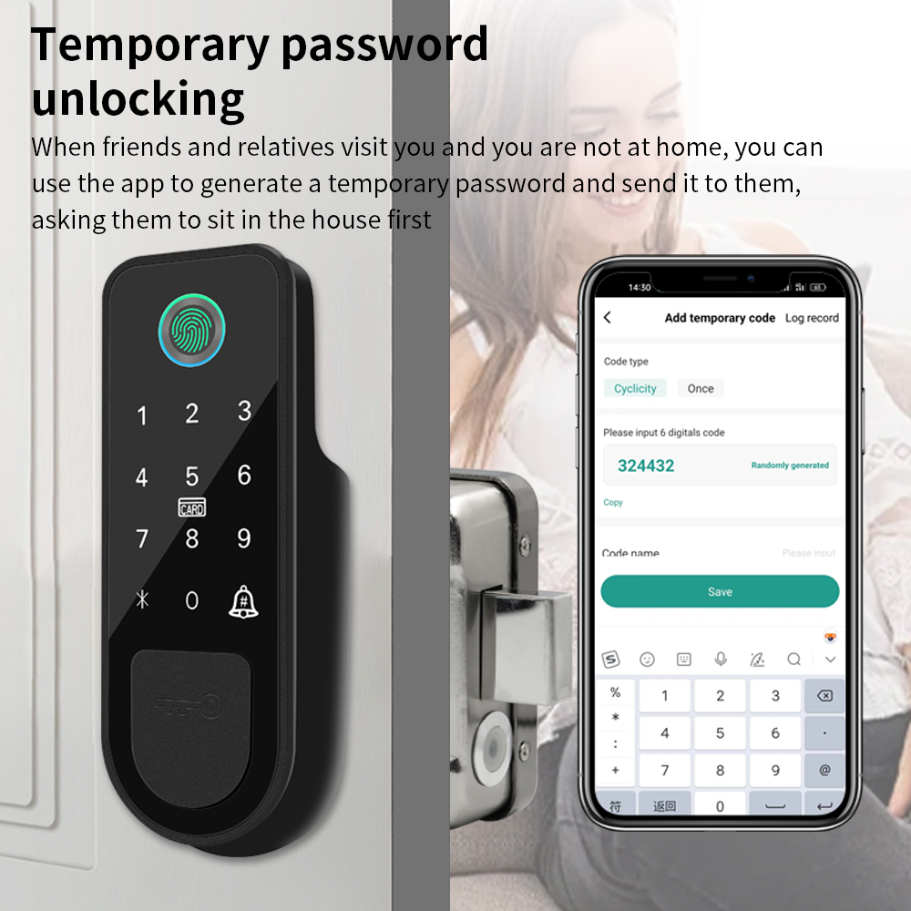 屋外 Tuya スマートホームドアロック両面指紋センサーデジ - Smart Garden Door Lock のレビューと価格