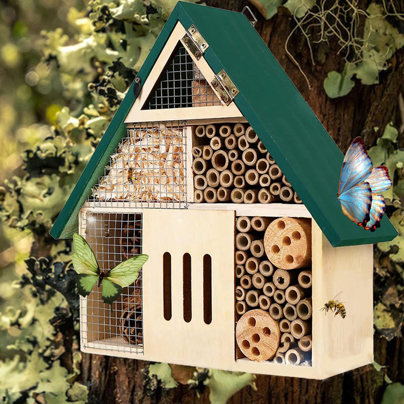 木製昆虫ハウス ビーホテル 虫小屋 巣箱 庭の装飾 天然木 - Insect Hotel Wood のレビューと価格