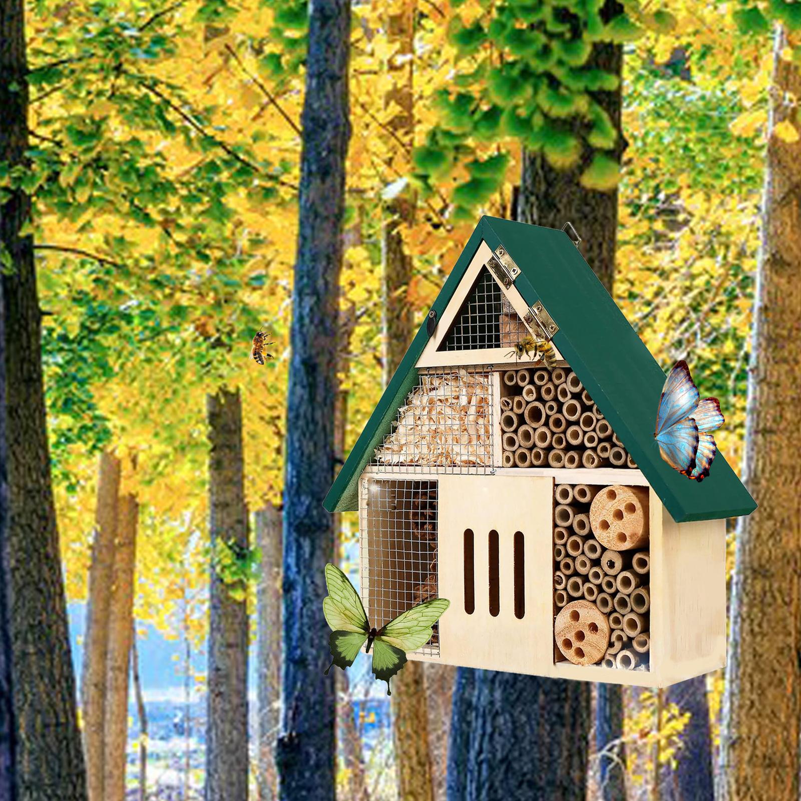 木製昆虫ハウス ビーホテル 虫小屋 巣箱 庭の装飾 天然木 - Insect Hotel Wood のレビューと価格