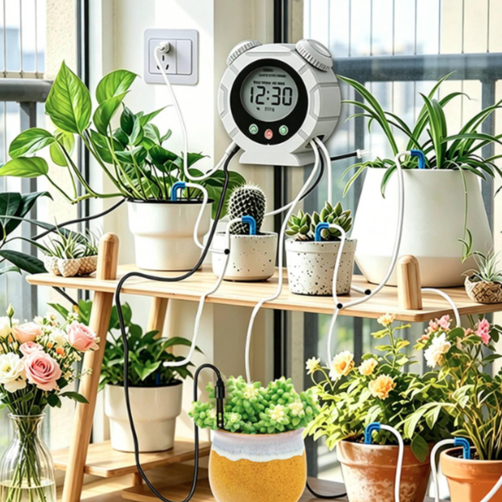 水分センサー付きスマート散水システム、USB充電式自動点滴灌 - Smart Garden Moisture Sensor のレビューと価格