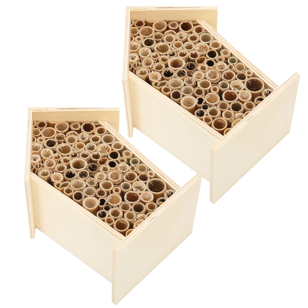 2個セット 素晴らしい贈り物 木製ミツバチハウス 竹製 無毒 - Insect Hotel Wood のレビューと価格