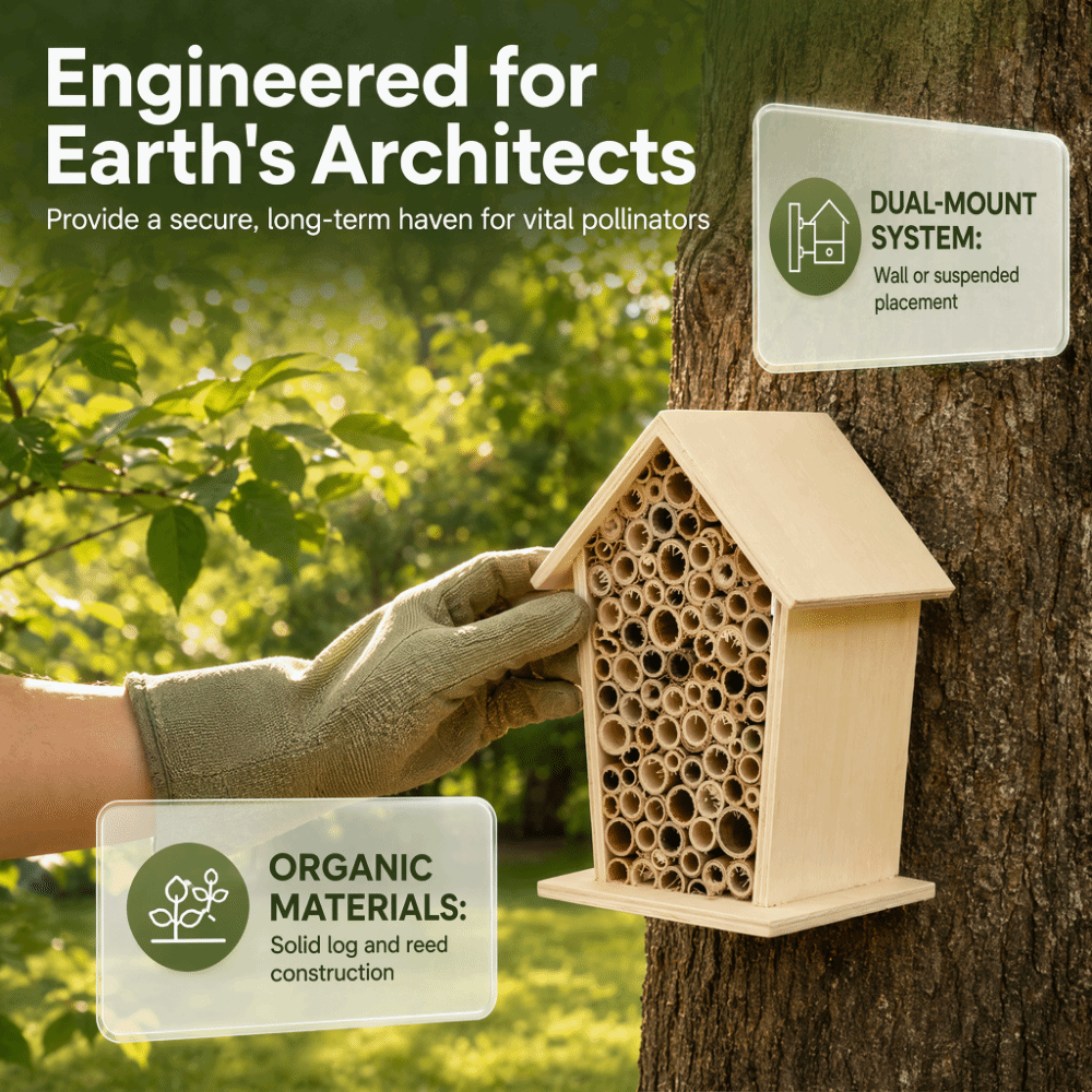 2個セット 素晴らしい贈り物 木製ミツバチハウス 竹製 無毒 - Insect Hotel Wood のレビューと価格